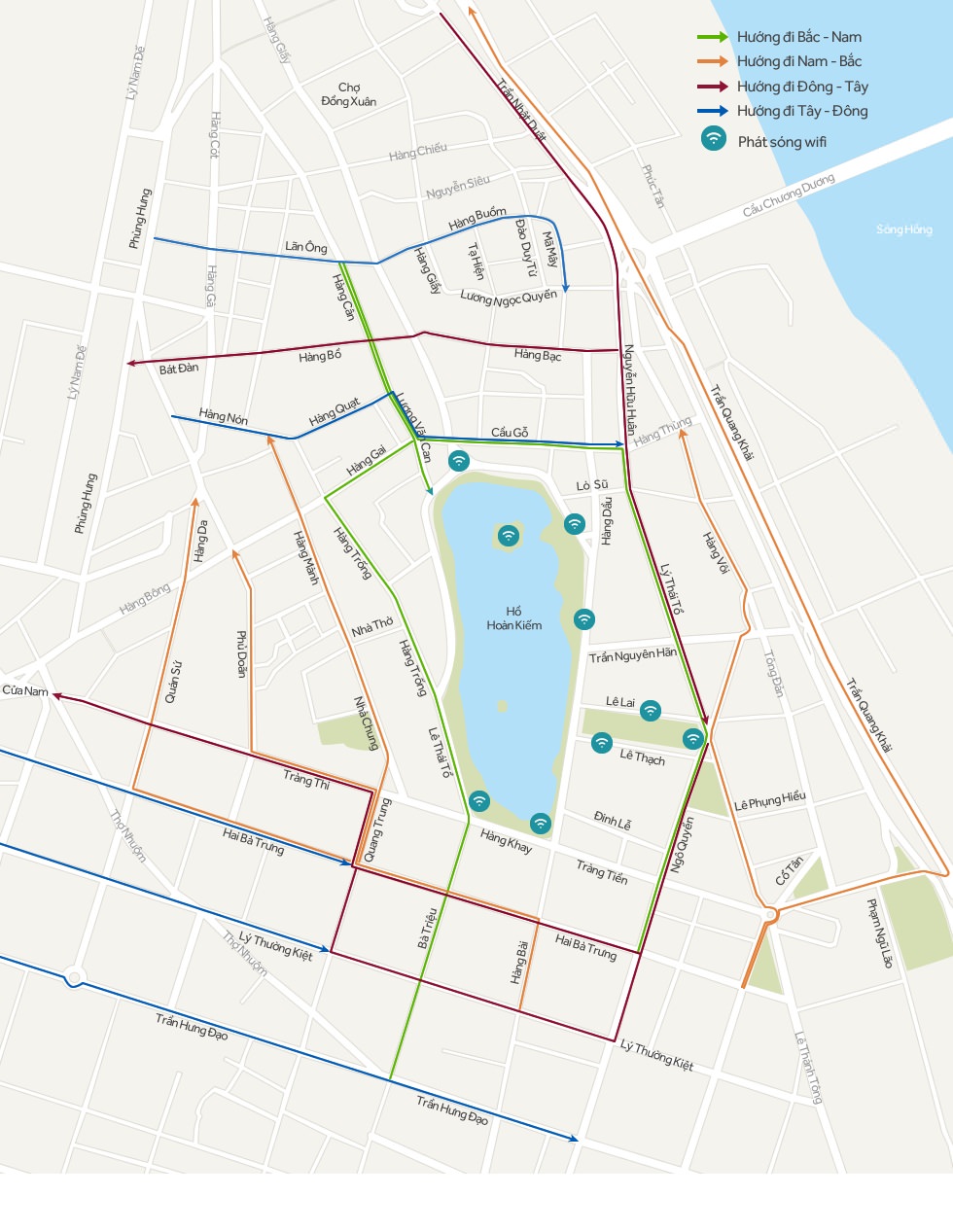 Bản đồ phân luồng giao thông từ 1/9 khi Hồ Gươm thành phố đi bộ 1