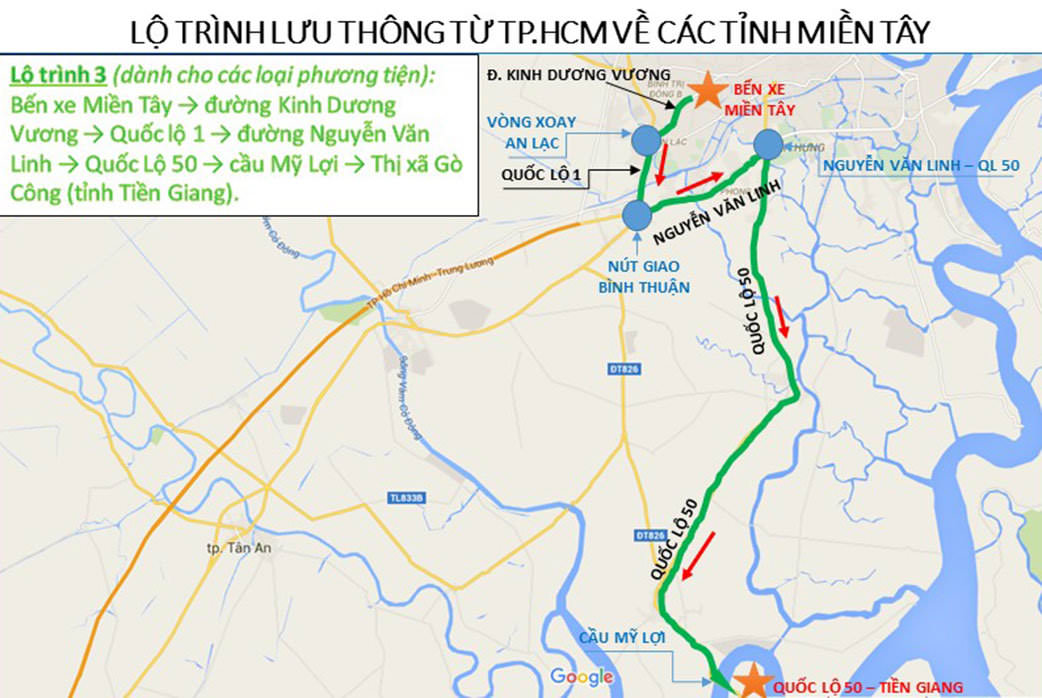 Sở GTVT TP.HCM hướng dẫn lộ trình lưu thông về các tỉnh miền Đông, miền Tây Tết 2017 10