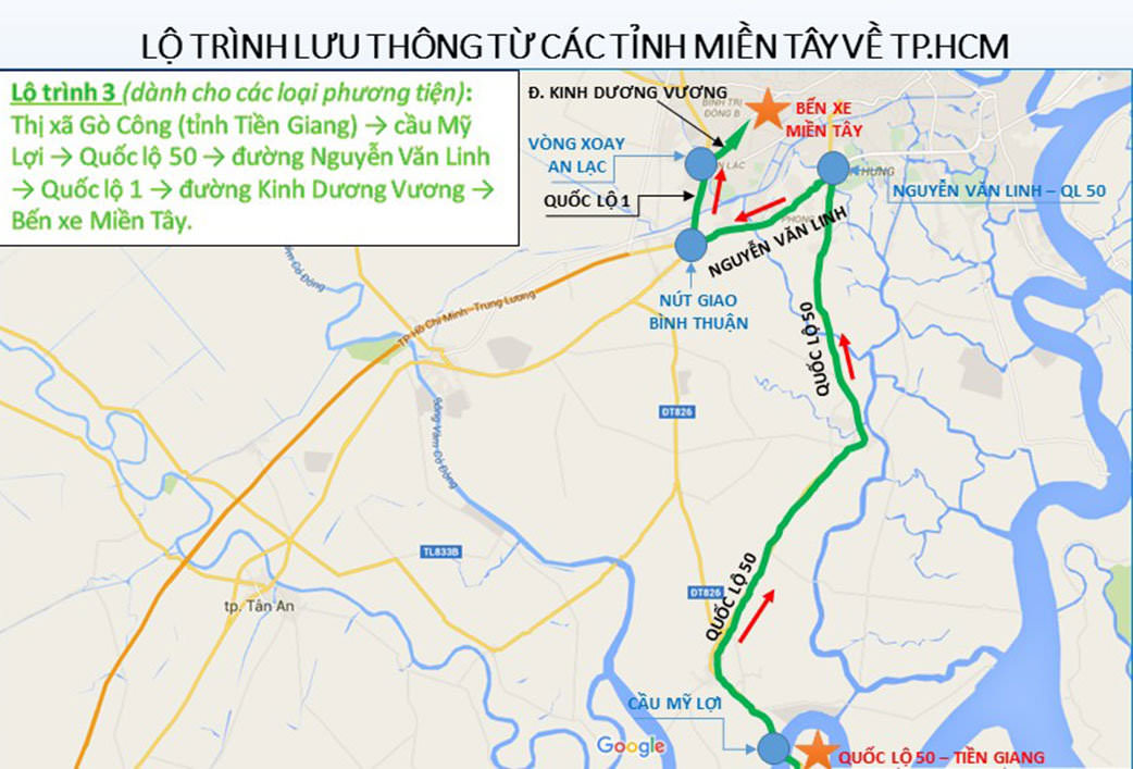 Sở GTVT TP.HCM hướng dẫn lộ trình lưu thông về các tỉnh miền Đông, miền Tây Tết 2017 13