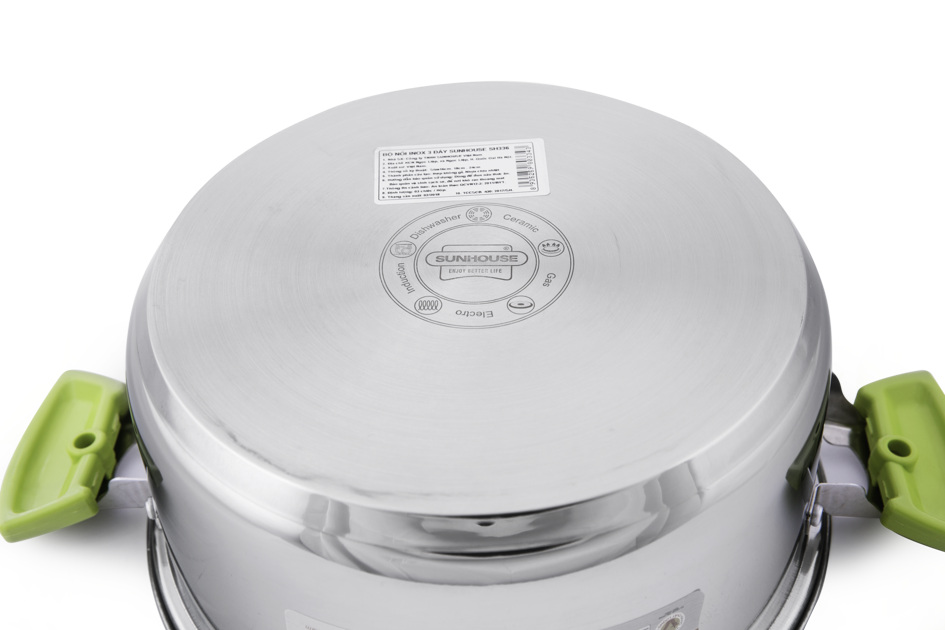 Bộ nồi inox 3 đáy SUNHOUSE SH336 006