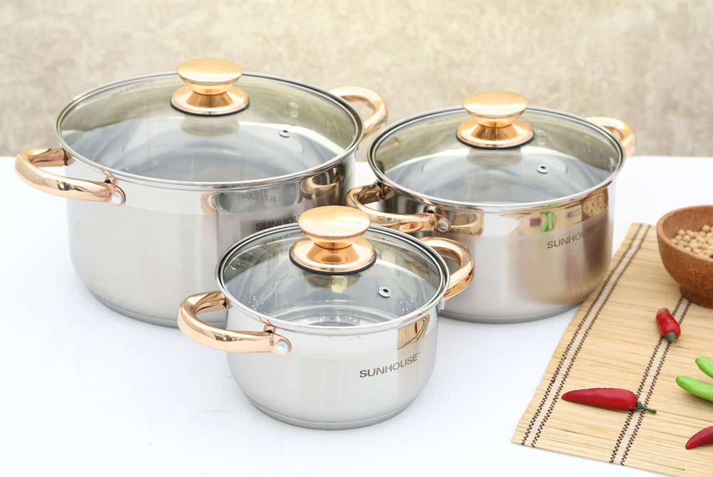 Bộ nồi inox 5 đáy SUNHOUSE SH781 001