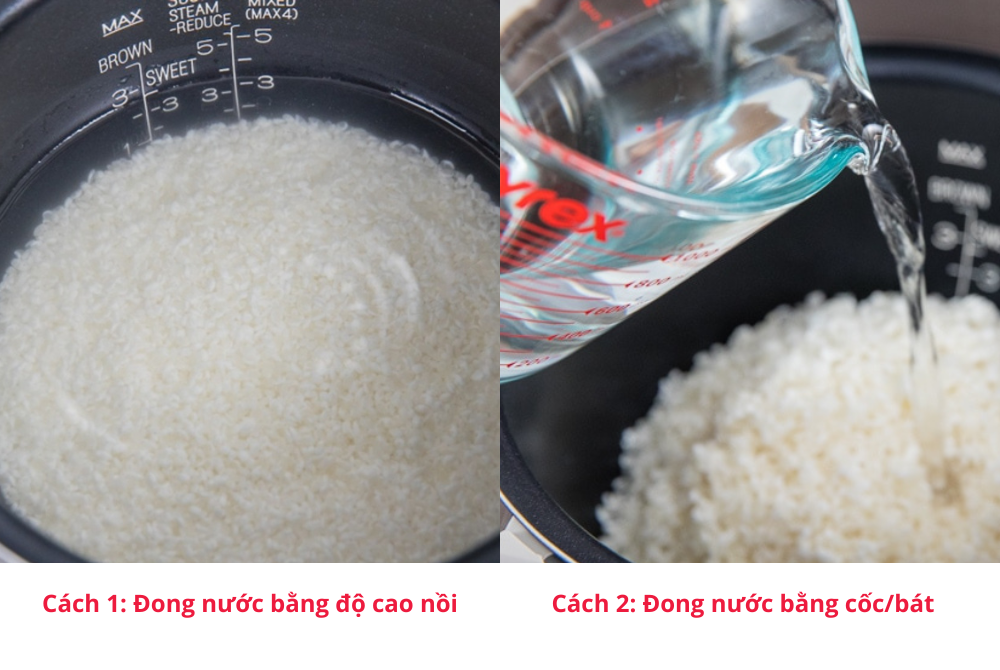 Có 2 phương pháp đong nước nấu cháo vịt bằng nồi cơm điện cho bạn dễ dàng áp dụng