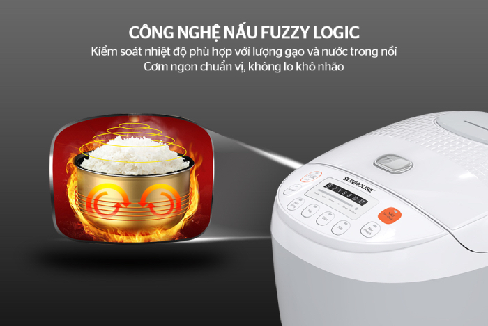 Công nghệ Fuzzy Logic giúp điều chỉnh nhiệt độ và lượng nước thích hợp so với lượng gạo trong nồi