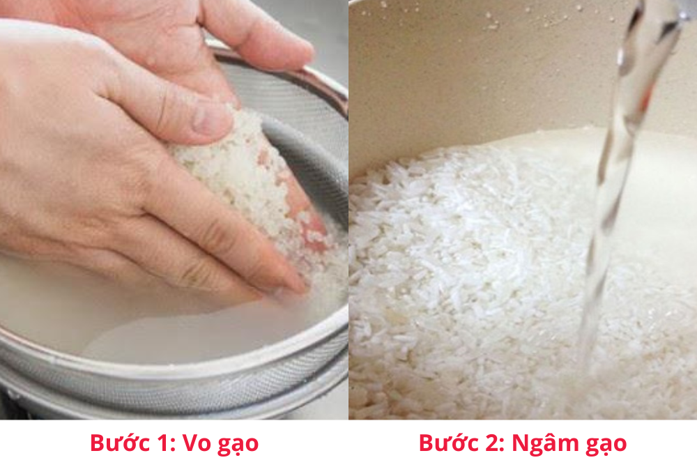Hãy vo sạch gạo và ngâm dưới nước muối pha loãng để xôi thơm ngon, đậm đà hơn