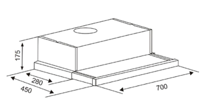 Kích thước máy hút mùi 70cm