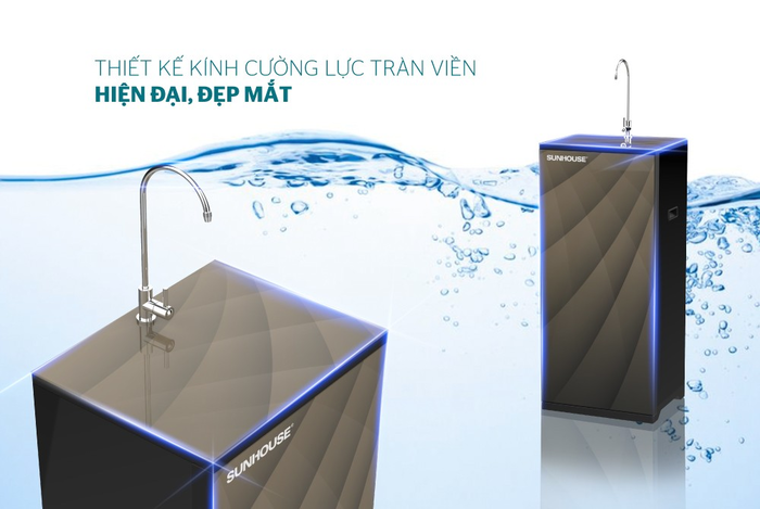 Máy lọc nước có thiết kế hiện đại, đẹp mắt, giúp không gian trở nên sang trọng, nổi bật hơn so với máy lọc nước