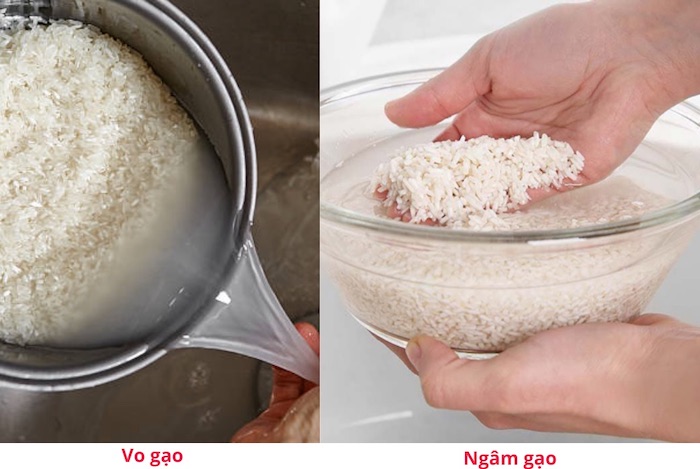 Công đoạn sơ chế gạo khá đơn giản chỉ với 2 bước