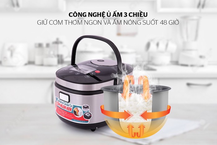 Đáy nối biến dạng không thể nhận nhiệt độ đồng đều dẫn đều cơm còn nhiều chỗ bị sống