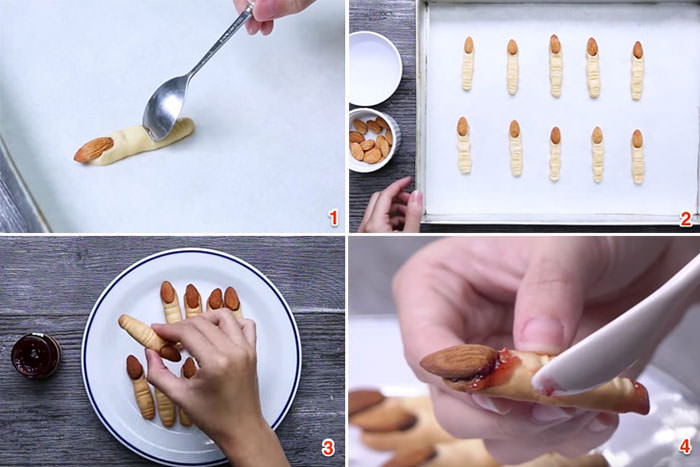 Cách làm bánh quy ngón tay độc đáo cho ngày Halloween 2