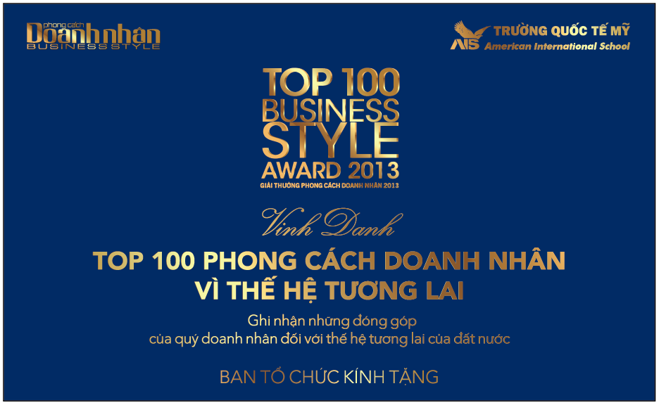 Chủ tịch HĐQT Nguyễn Xuân Phú vinh dự nhận giải Top 100 Phong Cách Doanh nhân 2013-2014 1