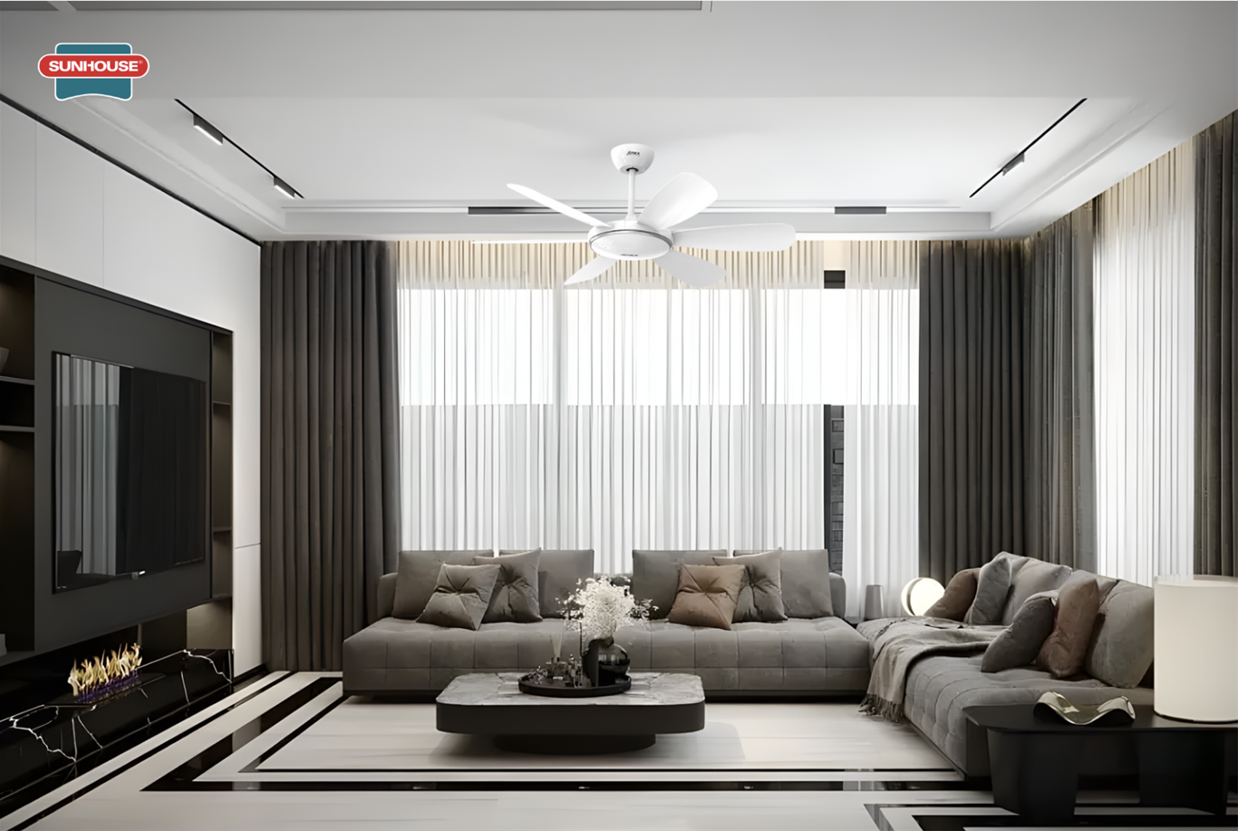 Lắp quạt trần vào trần thạch cao đòi hỏi phải có sự gia cố chuyên nghiệp để che kín lỗ khoét và khung treo