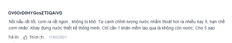 Phản hồi của người dùng về nồi cơm điện tử