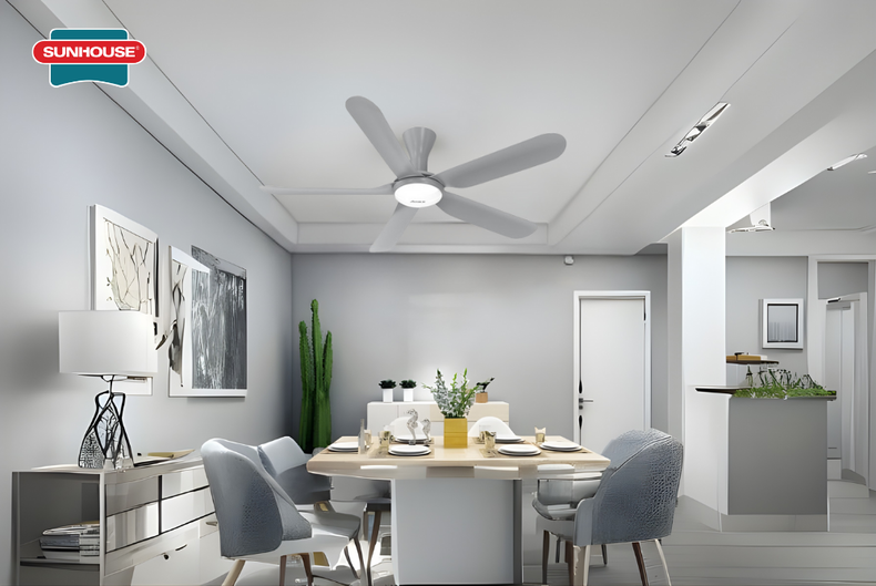 Quạt 5 cánh là lựa chọn hoàn hảo cho phòng ngủ, phòng làm việc hoặc phòng ăn