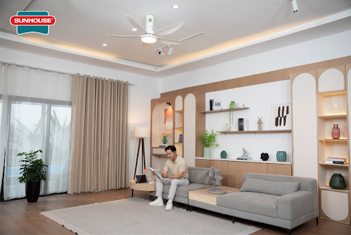 Quạt trần SUNHOUSE APEX 5 cánh có đèn