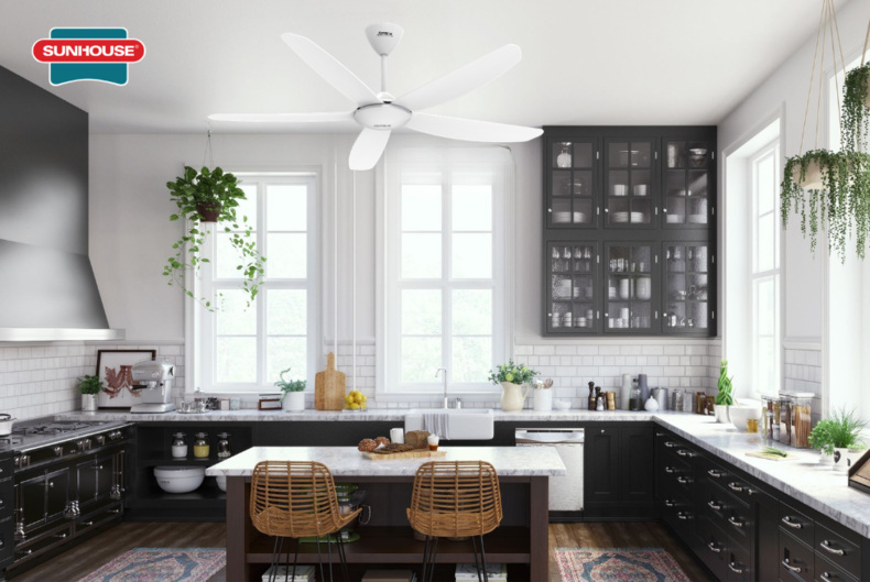 Quạt trần SUNHOUSE APEX APF7666W sở hữu lưu lượng gió mạnh, giúp giảm hơi nóng nhanh chóng