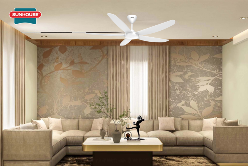 Mẫu quạt trần SUNHOUSE APEX APF7668W trong nhà chung cư