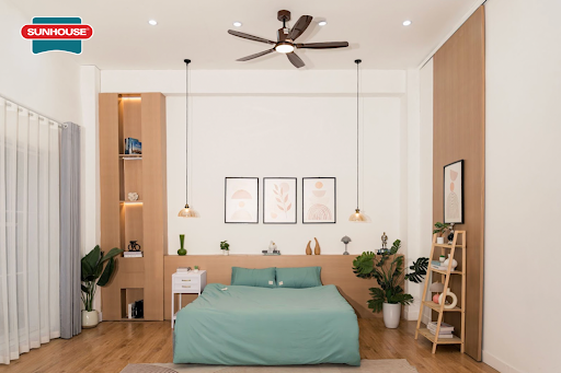 Trang bị quạt trần đèn cho phòng ngủ tiện nghi