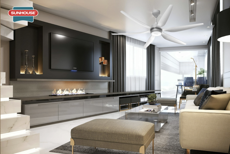 Bố trí quạt trần đèn cho nhà chung cư trần thấp