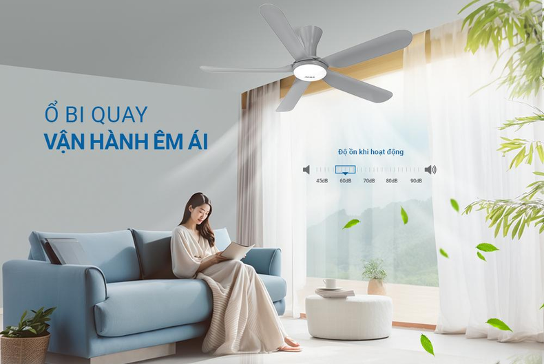 Quạt trần SUNHOUSE APEX vận hành êm ái, tiết kiệm điện