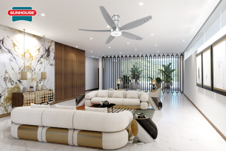 Quạt trần đèn chung cứ nên ưu tiên thiết kế tinh gọn và đảm bảo an toàn (Nguồn: Internet)