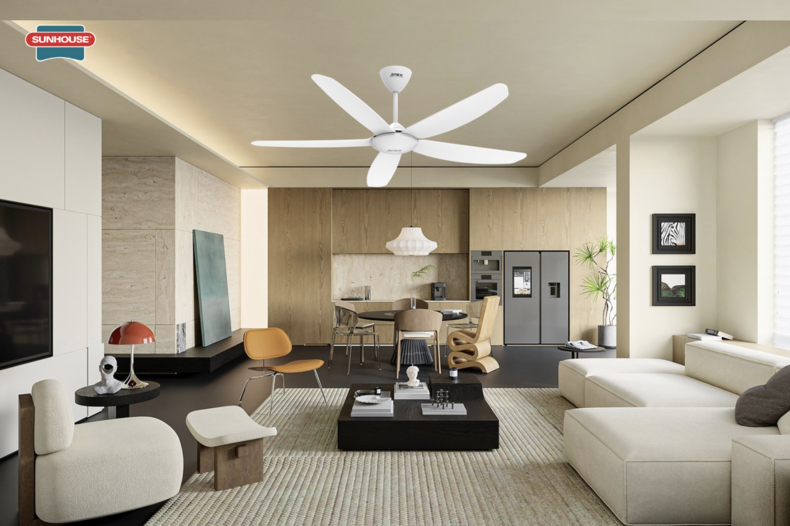 Sử dụng cánh nhựa ABS 3D giúp quạt tản gió đều, giảm tiếng ồn hơn