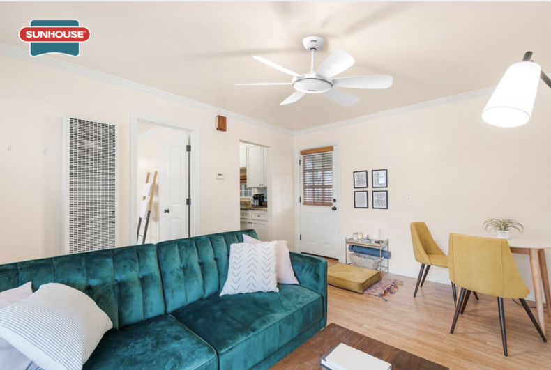 Quạt trần SUNHOUSE APEX APF7697W phù hợp các không gian nhỏ yêu cầu sự yên tĩnh cao