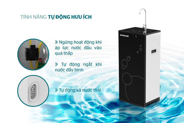 Sản phẩm máy lọc nước SUNHOUSE với thiết kế hiện đại cùng nhiều tính năng thông minh