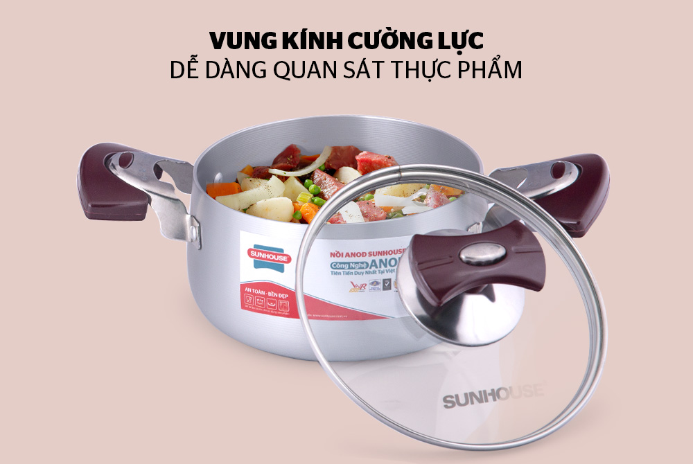 Bộ nồi anod SUNHOUSE SH6633-18 quai EB (16, 18, 24) 02