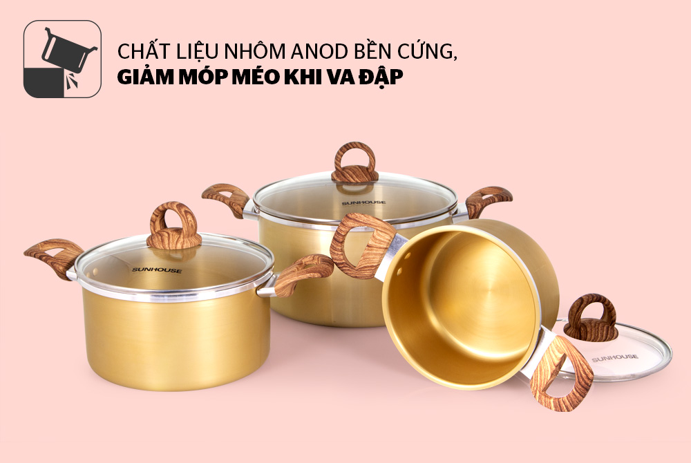 BỘ NỒI ANOD ĐÁY TỪ SUNHOUSE SHG2703MGA 03