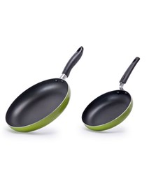 Cặp chảo nhôm trơn cạn SUNHOUSE phi 18+24 (Xanh)