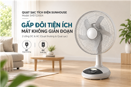 QUẠT SẠC TÍCH ĐIỆN SUNHOUSE SHD7220DA