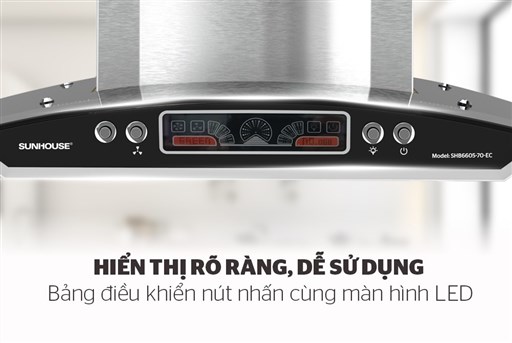 Máy hút mùi kính cong Sunhouse SHB6605-70-EC