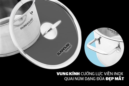 Bộ nồi inox 5 đáy Sunhouse SH784 - hình ảnh thực tế