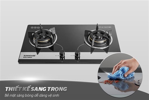 Bếp gas âm kính Sunhouse SHB8836 - hình ảnh thực tế