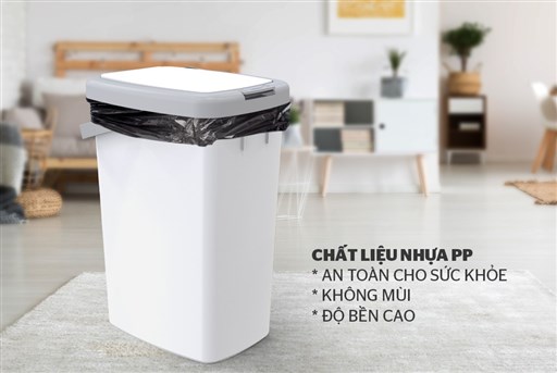 Thùng rác chữ nhật nắp bấm Sunhouse KS-TR12LP - hình ảnh thực tế