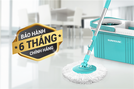 Bộ lau nhà xoay 360 độ Sunhouse KS-CL350PB - hình ảnh thực tế