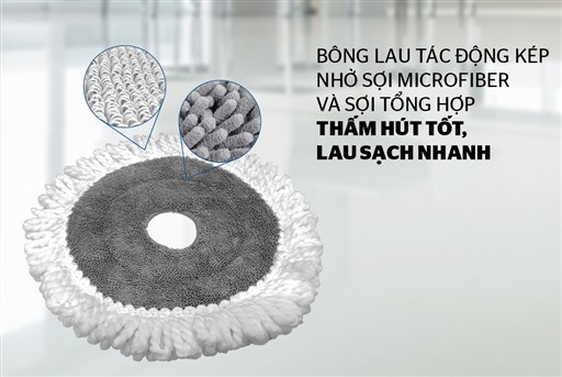 Cây lau nhà xoay 360 độ Sunhouse KS-MO260IG - hình ảnh thực tế