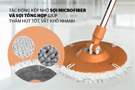 Bông lau nhà xoay 360 độ Sunhouse KS-CO260S - hình ảnh thực tế
