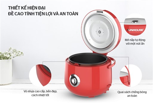 Nồi cơm điện 1.8 l Sunhouse SHD8606R - hình ảnh thực tế