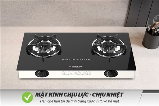 Bếp gas dương kính Sunhouse SHB2201-EC - hình ảnh thực tế