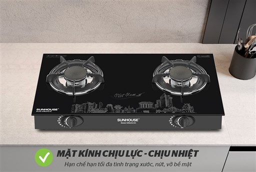Bếp gas dương hồng ngoại Sunhouse SHB2202-EC - hình ảnh thực tế