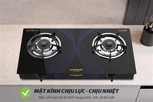 Bếp gas dương kính Sunhouse SHB3215 - hình ảnh thực tế