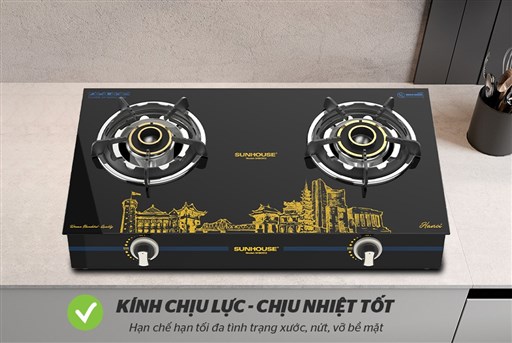 Bếp gas dương kính Sunhouse SHB0912 - hình ảnh thực tế