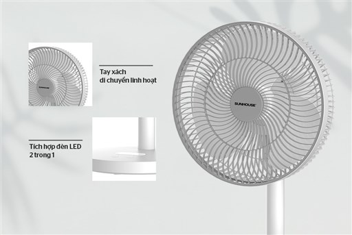 Quạt sạc Sunhouse SHD7115 - hình ảnh thực tế