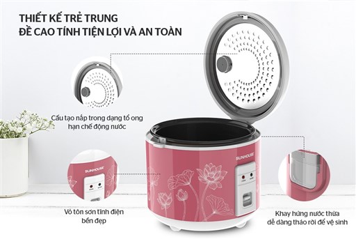 Nồi cơm điện 1.8L Sunhouse SHD8609 - hình ảnh thực tế