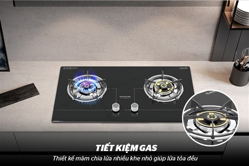 Bếp gas âm kính Sunhouse SHB5525-SG - hình ảnh thực tế