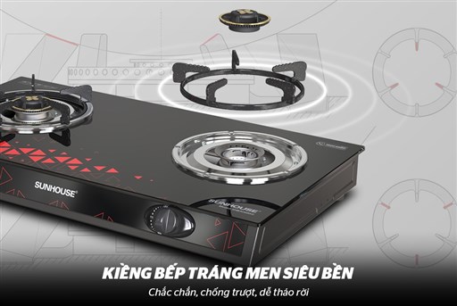 Bếp gas dương kính Sunhouse SHB3068SG - hình ảnh thực tế