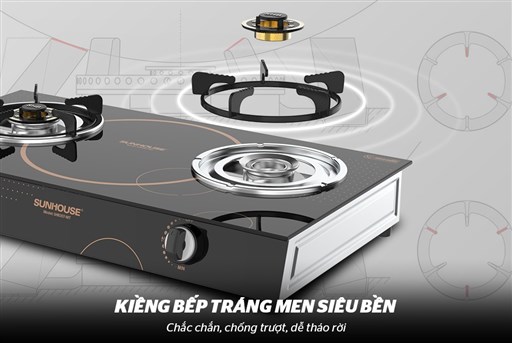 Bếp gas dương kính Sunhouse SHB307-MT - hình ảnh thực tế
