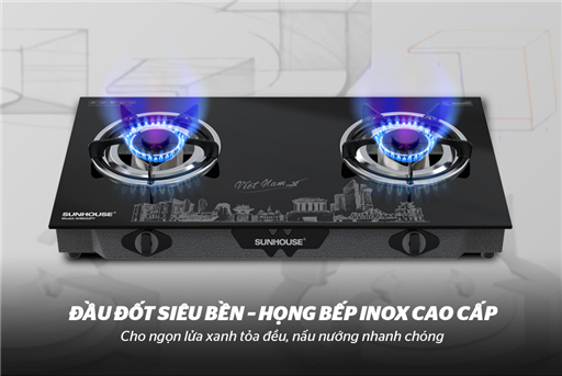 Bếp gas dương kính Sunhouse SHB622PTT