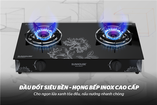 Bếp gas dương kính Sunhouse SHB625PT
